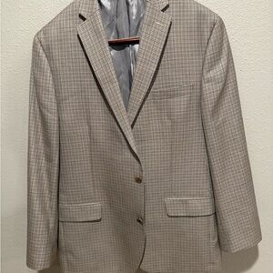 Michael Kors Men's Tan Checkered Blazer